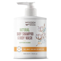 Wooden Spoon Dětský sprchový gel a šampon na vlasy 2v1 Cotton Kiss BIO 300 ml