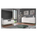 ARTBm TV stolek DIUNA 145 2D1K | bílá matná Provedení: Bílý mat / černá podnož