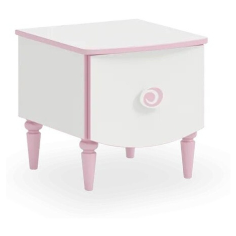 Noční stolek susy - bílá/růžová