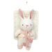 Panenka pletená zajíček Baby Threads Cream Bunny Rattle ThreadBear 22 cm krémová z jemné měkké b