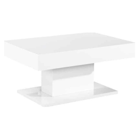 Tempo Kondela Konferenční stůl s úložným prostorem DIKARO - bílý, vysoký lesk + kupón KONDELA10 