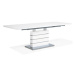 Rozkládací bílý jídelní stůl se základnou s nerezové oceli 180/220 x 90 cm HAMLER, 127843