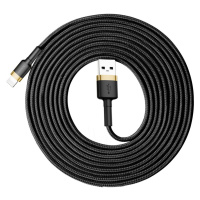 Baseus Cafule extra odolný nylonem opletený kabel USB / Lightning QC3.0 2A 3m black-gold