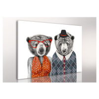 Obraz na plátně MR. AND MRS. BEAR A různé rozměry Ludesign ludesign obrazy: 100x70 cm