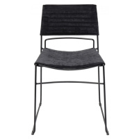 KARE Design Černá polstrovaná jídelní židle Hugo