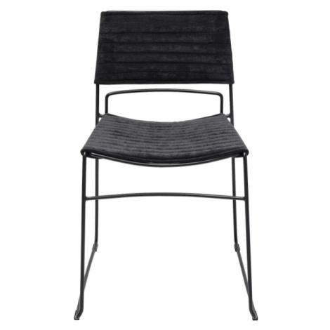 KARE Design Černá polstrovaná jídelní židle Hugo