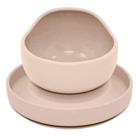 Petite&Mars Set jídelní silikonový Take&Match 2ks talíř + miska 6m+ - Desert Sand