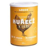 LOUIE Kompletní monoproteinové krmivo kuřecí (95%) s rýží (5%) 800 g