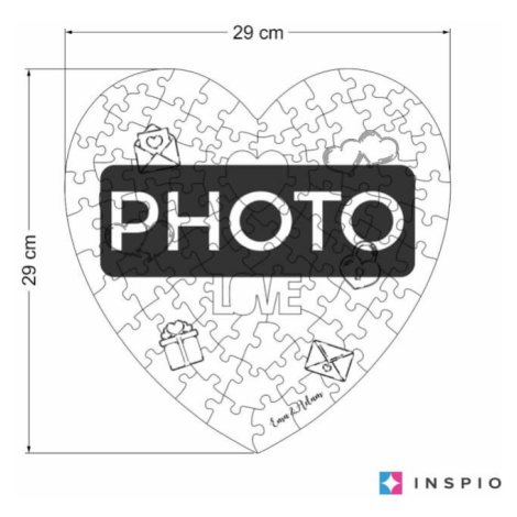 Puzzle s fotkou - Srdce LOVE INSPIO