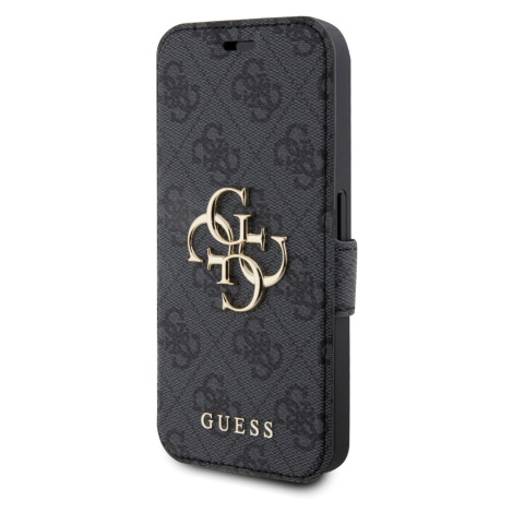 Flipové pouzdro Guess PU Leather 4G Metal Logo Book pro Apple iPhone 15 Pro Max, šedá