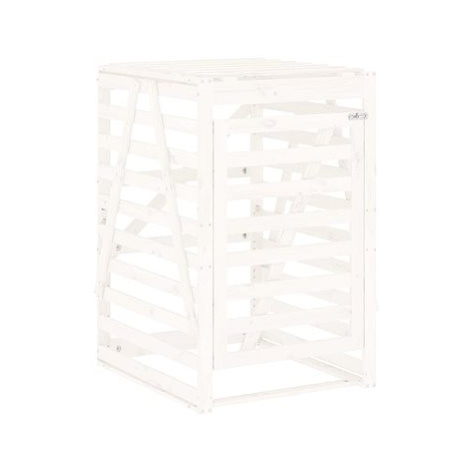 SHUMEE Úložný box na popelnici 84 × 90 × 128,5 cm, masivní borovice, bílý