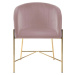 Pastelově růžová židle s nohami ve zlaté barvě Interstil Nelson