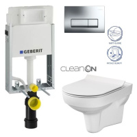 GEBERIT KOMBIFIXBasic vč. chromového tlačítka DELTA 51 + WC CERSANIT CITY NEW CLEANON + WC SEDÁT