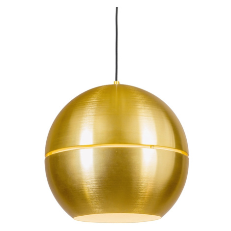 Retro závěsná lampa zlatá 40 cm - plátek QAZQA