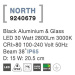 NOVA LUCE venkovní reflektor NORTH černý hliník a sklo LED 30W 3000K 100-240V 38st. IP65 9240679