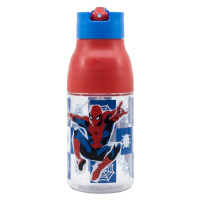 STOR - Plastová láhev s výsuvnou brčkem SPIDERMAN, 420ml, 74735