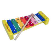 Bontempi Dřevěný xylofon s 8 kovovými notami 24 x 11 x 4,5 cm, Bontempi, W011530