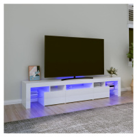 vidaXL TV skříňka s LED osvětlením bílá vysoký lesk 200x36,5x40 cm