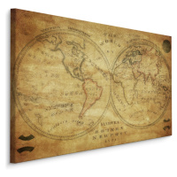 MyBestHome BOX Plátno Historická Mapa Světa Z 19. Století Varianta: 90x60