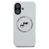 Zadní kryt Karl Lagerfeld Liquid Silicone K&CH Heads MagSafe pro Apple iPhone 16, beige