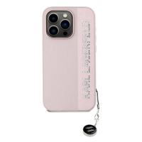 Karl Lagerfeld PU Saffiano Rhinestone Charm Zadní Kryt pro iPhone 15 Pro Max Pink