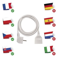 Kabel prodlužovací, 7m / 250V, bílá