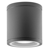 NOVA LUCE venkovní stropní svítidlo CERISE tmavě šedý hliník a skleněný difuzor GU10 1x7W IP54 2