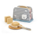 Lelin Dřevěná hračka - Toaster medvídek- šedý