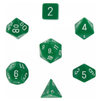 Sada kostek Chessex Opaque Polyhedral 7-Die Set - Green with White