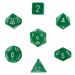 Sada kostek Chessex Opaque Polyhedral 7-Die Set - Green with White