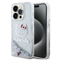 Hello Kitty Liquid Glitter Electroplating Head Logo Kryt iPhone 15 Pro čirý