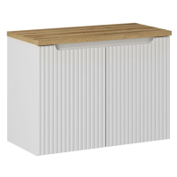 Comad Závěsná skříňka pod umyvadlo Nova White II s deskou 80 cm bílá/dub coast evoke