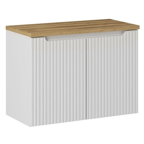 Comad Závěsná skříňka pod umyvadlo Nova White II s deskou 80 cm bílá/dub coast evoke