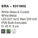 NOVA LUCE stropní svítidlo ERA bílé sklo a křišťál chromovaný kov E27 2x12W 6311802