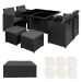 tectake 403756 zahradní ratanový nábytek manhattan - černá - černá