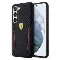 Kryt Ferrari Samsung Galaxy S23+ black hardcase Carbon Contrast Edges (FEHCS23MNPYK)