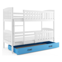 Dětská patrová postel KUBUS s úložným prostorem 80x190 cm - bílá Modrá