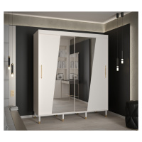 Šatní skříň Abi Calipso Rho Barva korpusu: Bílá, Rozměry: 180 cm, Dveře: Bílá + zrcadlo
