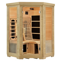 Juskys Infračervená sauna / tepelná kabina Aalborg s triplexním topným systémem a dřevem Hemlock