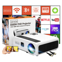 Projektor Led WiFi Android Tv Full Hd 4K 24000lm 800 ansi Autofocus