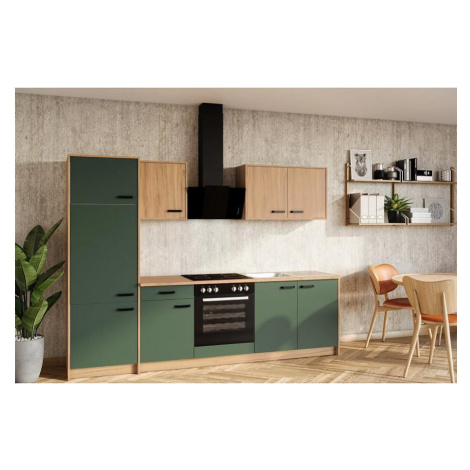 Kuchyňská linka Retro Labrador dub estana 264,5 cm s kuchyňskou deskou BAUMAX