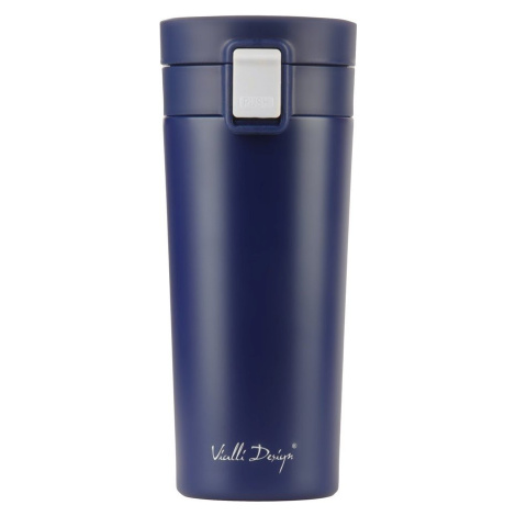 Tmavě modrý cestovní termohrnek Vialli Design Fuori, 400 ml