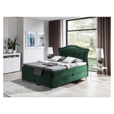 Elegantní rustikální postel Bradley 200x200, zelená