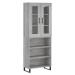 vidaXL Skříň highboard šedá sonoma 69,5 x 34 x 180 cm kompozitní dřevo