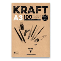 Blok Clairefontaine Brown Kraft A3, 100 listů, 90 g Clairefontaine