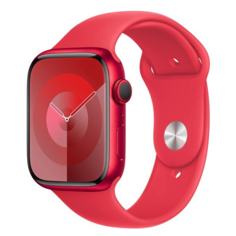 Apple Watch Series 9 45mm (PRODUCT)RED hliník s (PRODUCT)RED sportovním řemínkem S/M Červená