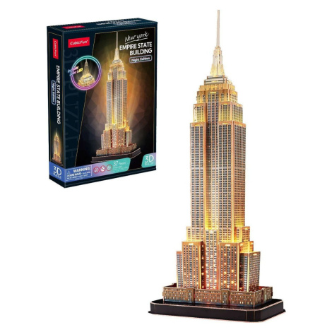 CubicFun 3D puzzle s LED Noční edice: Empire State Building 37 dílků