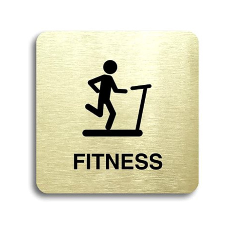 Accept Piktogram "fitness IV" (80 × 80 mm) (zlatá tabulka - černý tisk bez rámečku)