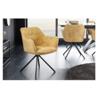 LuxD Designová otočná židle Rahiq hořčicová