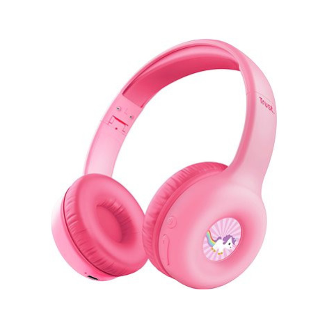 Trust NOUNA Wireless Kids headphones růžová